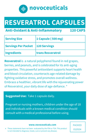 Pure Resveratrol Capsules (120 x 500mg)