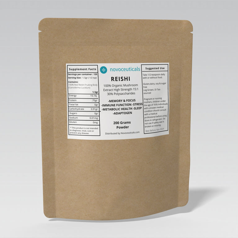 Organic Reishi Mushroom Powder- High Strength  15:1 Extract