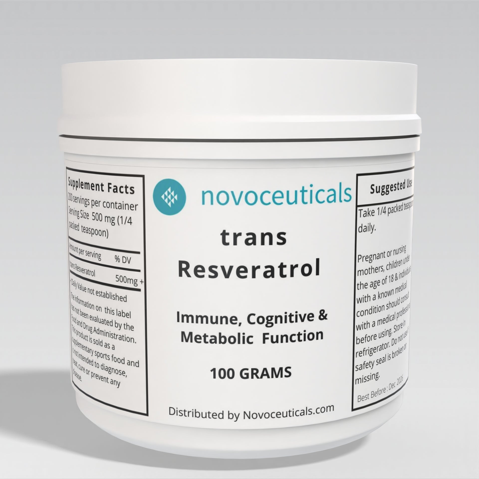 Pure Pharma Grade trans Resveratrol Powder