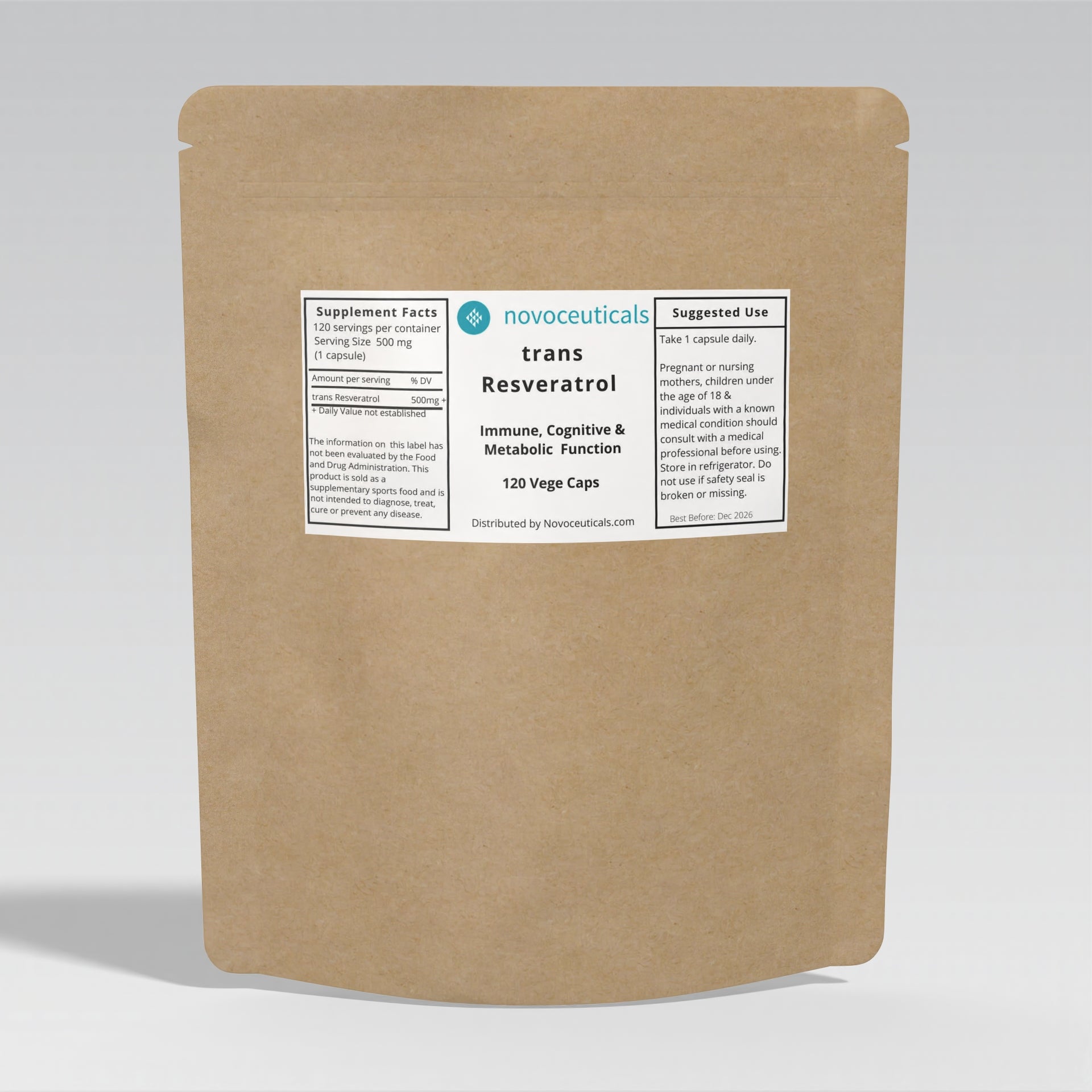 Pure Pharma Grade trans Resveratrol Powder