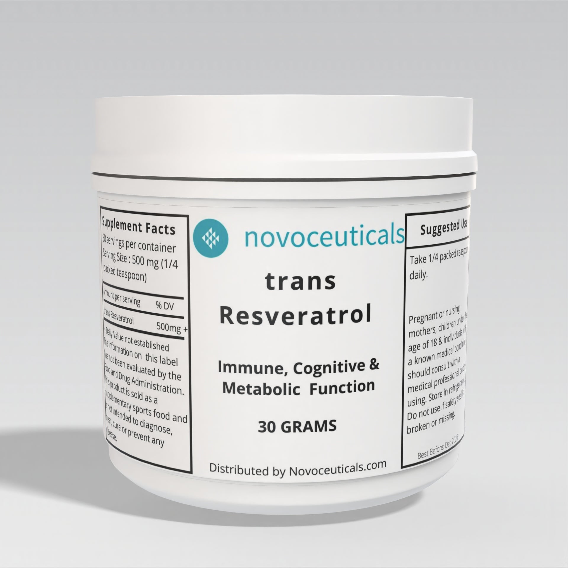 Pure Pharma Grade trans Resveratrol Powder