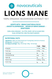 Organic Lions Mane Mushroom 10:1  Extract